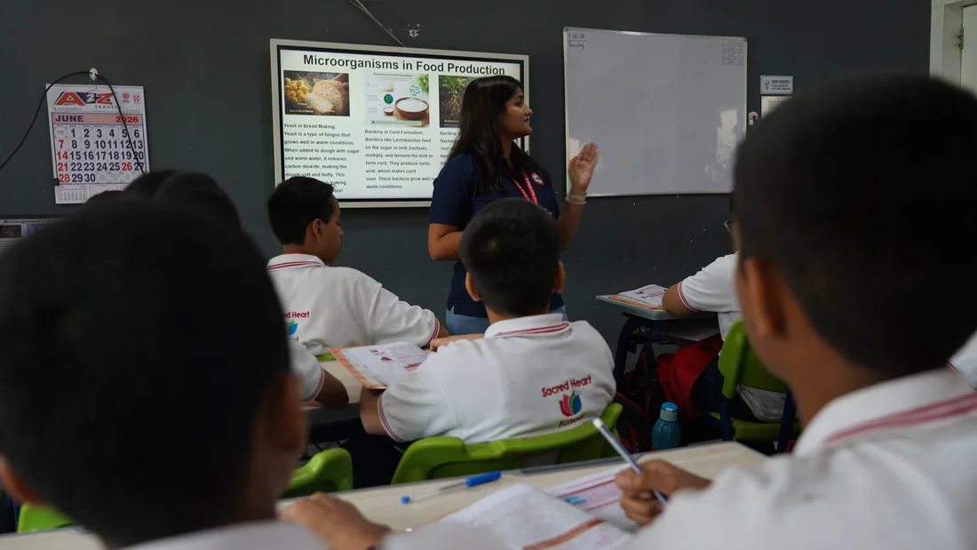 Secondary students in a hands-on activity