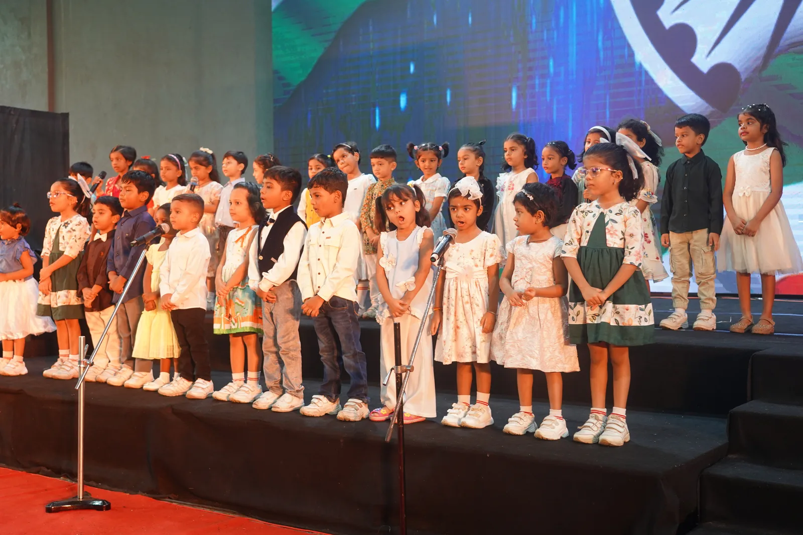 Pre-Primary children singing on stage